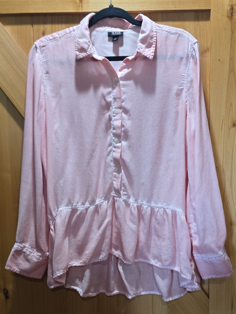 a.n.a Pastel Pink Peplum Button-Down Shirt